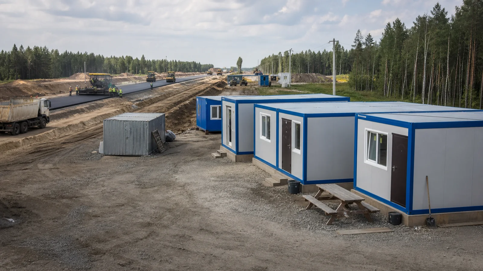 Бытовки для дорожного строительства: состав временной базы